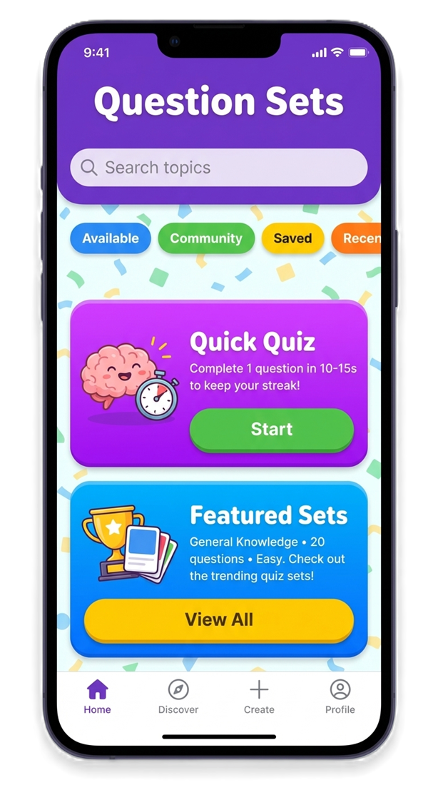 Funfanti Home Screen